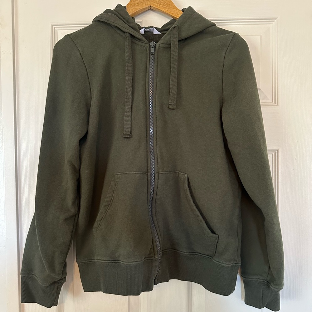 Peloton Olive Green Cotton Zip Hoodie